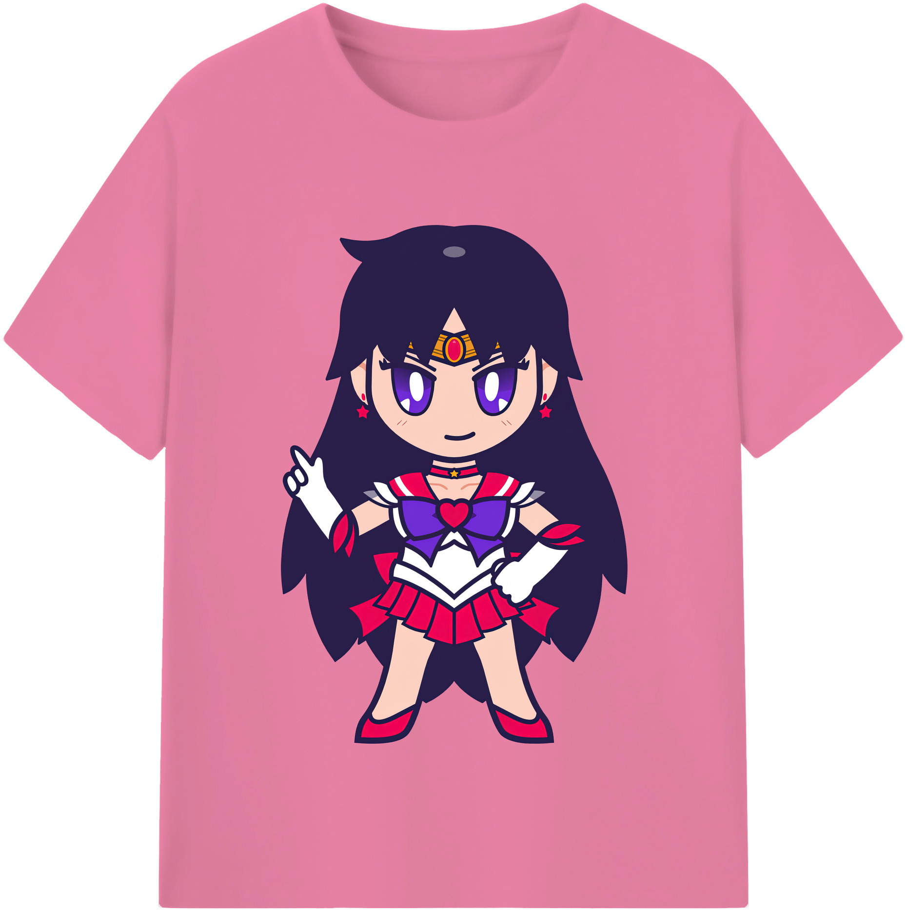 （画像用） 美少女戦士セーラームーン 火野レイ ひの レイ Sailor Moon Hino Rei （セーラーマーズ,Sailor Mars） 綿100％半袖Tシャツ（フロントプリント）